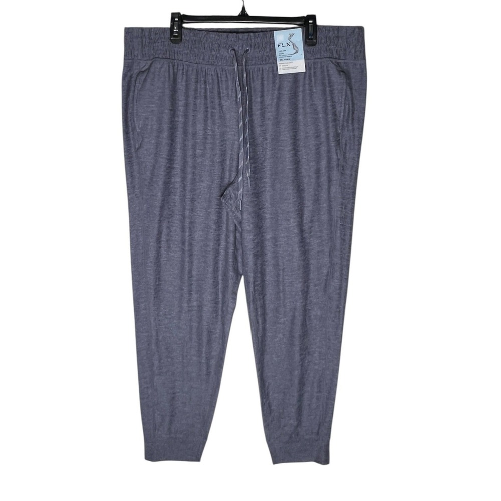 FLX Wander Jogger Womens XXL Long Mauve Sand Purple Gray Mid Rise Slim‎ Fit New
